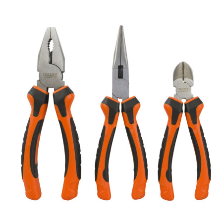 Lot de 3 pinces Universelle, coupante à bec & Coupante diagonale