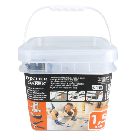 Kit 100 croisillons autonivelants 1.5mm +100 cales + 1 pince