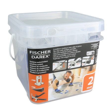 Kit 100 croisillons auto-nivelant 2mm +100 cales + 1 pince