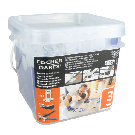 Kit 100 croisillons auto-nivelant 3m +100 cales + 1 pince