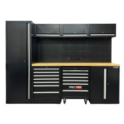 Établi en hévéa FSC 100 % du mobilier d'atelier PROTEC, capacité 350 kg