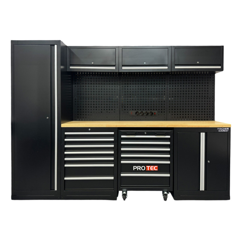 Établi en hévéa FSC 100 % du mobilier d'atelier PROTEC, capacité 350 kg