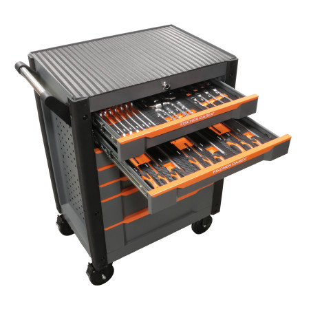 Servante d'atelier en acier 7 tiroirs équipée 48 outils