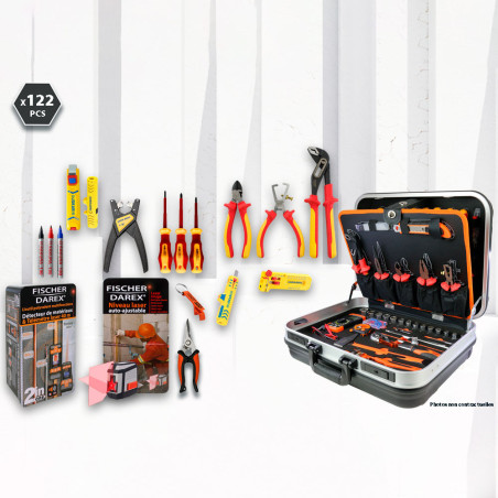 Kit outillage électricien (outils à dénuder Jokari…) 122 pièces