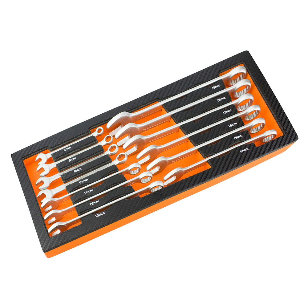 Kit Clés à Cliquet Cr-V 13 Pièces Stix - Insert Mousse Pour Tiroir Atelier (51.5x40x3 Cm) - 8 à 22 Mm